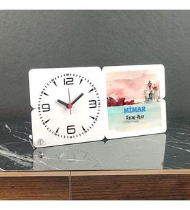 Mimar Ahşap Masa Saati 004