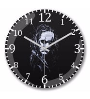 The Crow Duvar Saati Bombeli Gercek Cam