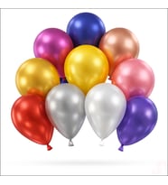 Metalik Parlak Balon, 30 cm x 10 Adet - Çok Renkli