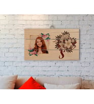 BK Gift Kişiye Özel İsimli Fotoğraflı Kadınlar Günü Otantik Ahşap Palet Tablo-12