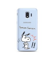 Snoopy Tasarımlı Süper Şeffaf Silikon Telefon Kılıfı Samsung J2 Pro (2018)