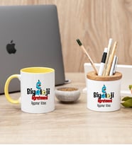 Biyoloji Öğretmeni Sarı Kupa Bardak Ve Kalemlik Seti