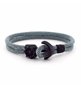 SİYAH METAL ÇAPA DÜMEN GRİ ERKEK BİLEKLİK BT261
