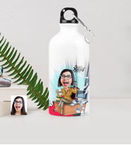BK Gift Kişiye Özel Bayan Muhasebeci Karikatürlü Metal Suluk 500 Ml 1