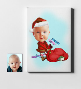 BK Gift Kişiye Özel Bebek Karikatür Kanvas Tablo 50x70cm 9