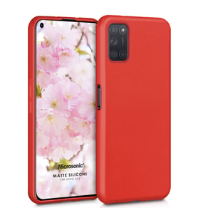 Microsonic Matte Silicone Oppo A52 Kılıf Kırmızı