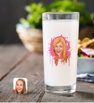 BK Gift Kişiye Özel Kadın Karikatürlü Rakı Bardağı-31 (Beyaz)