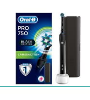 Oral-B Pro 750 Şarj Edilebilir Diş Fırçası Cross Action Siyah (Seyahat Kabı Hediyeli!)