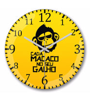 Cada Macaco No Seu Galho Duvar Saati Bombeli Gercek Cam