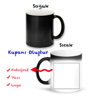 Kişiye Özel Kendin Tasarla Siyah Sihirli Kupa