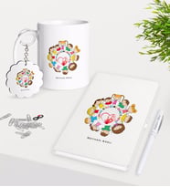 BK Gift Kişiye Özel Çocuk Gelişim Öğretmeni Kupa Anahtarlık Beyaz Defter Kalem Hediye Seti-1 (Model 1)