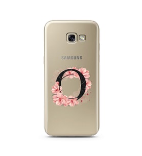 Pembe Çiçekli Harf Tasarım Süper Şeffaf Silikon Telefon Kılıfı Samsung A5 (2017)