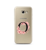 Pembe Çiçekli Harf Tasarım Süper Şeffaf Silikon Telefon Kılıfı Samsung A5 (2017)