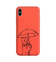 Iphone Xs Max Çizgi Tasarımlı Turuncu Lansman Telefon Kılıfı