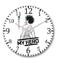 My Hero  Midoriya Izuku Duvar Saati Bombeli Gercek Cam
