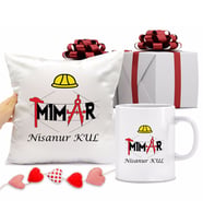 Mimar Kupa Bardağı ve Yastığı Hediye Seti (Model 1)