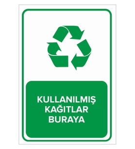 MIGNATIS - Kullanılmış Kağıtlar Buraya Levhası - Sac Malzeme 35x50cm