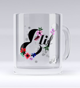 BK Gift Kişiye Özel Harf Cam Kupa Bardak-3 (Beyaz)