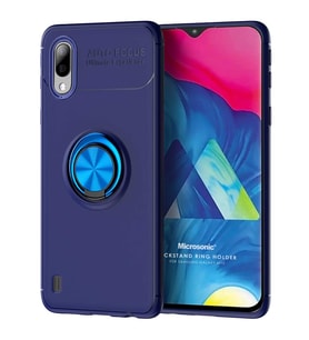 Microsonic Samsung Galaxy M10 Kılıf Kickstand Ring Holder Lacivert