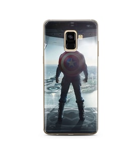 Kaptan Amerika Tasarım Süper Şeffaf Silikon Telefon Kılıfı Samsung A8 Plus
