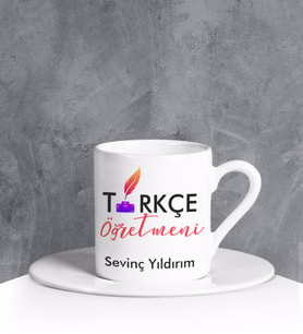 eJOYA Kişiye Özel Türkçe Öğretmeni Türk Kahvesi Fincanı 90676