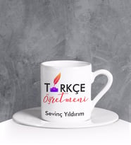 eJOYA Kişiye Özel Türkçe Öğretmeni Türk Kahvesi Fincanı 90676