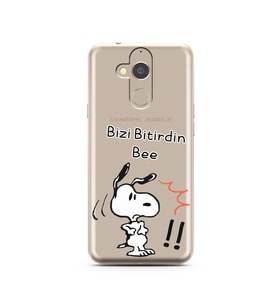 Snoopy Tasarımlı Süper Şeffaf Silikon Telefon Kılıfı General Mobile GM8