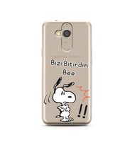 Snoopy Tasarımlı Süper Şeffaf Silikon Telefon Kılıfı General Mobile GM8