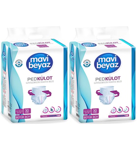Mavi Beyaz Ped Emici Külot Hasta Bezi Large Büyük 60 Adet