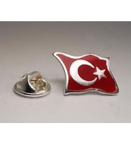 Ay Yıldız Türk Bayrağı Gümüş Rozet 6018600471452