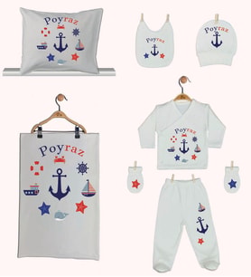 Pia Baby GL 1936-06 İsme Özel Yastık Battaniye Zıbın Set