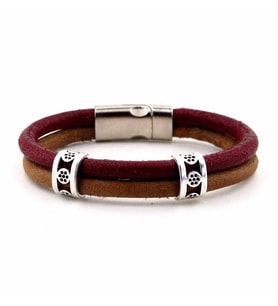 BORDO TABA ORJİNAL DERİ ERKEK BİLEKLİK BT110