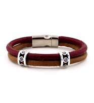 BORDO TABA ORJİNAL DERİ ERKEK BİLEKLİK BT110
