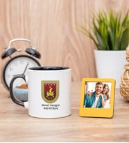 Kara Kuvvetleri Siyah Kupa Bardak ve Sarı Mini Fotoğraf Çerçevesi