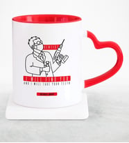 BK Gift Kişiye Özel Mesleki Diş Hekimi Kırmızı Kalpli Kupa Bardak  4