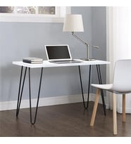 Metal Ayaklı Çalışma Masası Çocuk Çalışma Masası (Beyaz-Siyah)