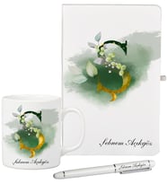 Kişiye Özel Sevgiliye Hediye Beyaz Defter ve Kupa Kalem Seti