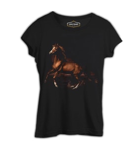 At 3 Siyah Kadın Tshirt