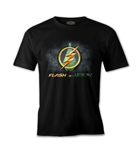 Flash vs Arrow Siyah Erkek Tshirt