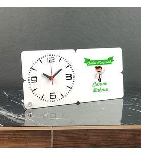Canım Babam Ahşap Masa Saati 001