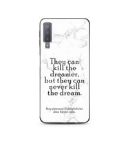 Samsung A7 (2018) Beyaz Mermer Söz Tasarımlı Telefon Kılıfı