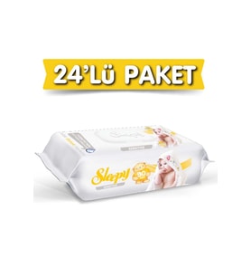 Sleepy Islak Havlu Mendil 90 Yaprak 24 Lü Set Sensitive Plastik Kapaklı
