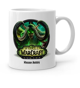 BK Gift Kişiye Özel World Of Warcraft Legion Beyaz Kupa Bardak  1
