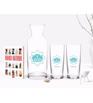 BK Gift Kişiye Özel Renkli Baskılı Aksaray Tasarımlı Turistik İkili Rakı Bardağı Karaf ve Cep Kitabı Hediye Seti-1 (Model 1)