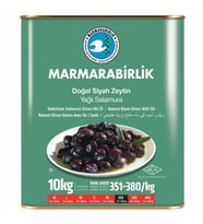 Marmarabirlik 2XS Elit Salamura Siyah Zeytin 351-380 10 Kg Teneke