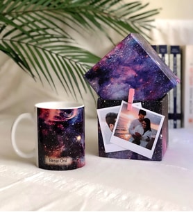 Kişiye Özel İsimli ve Fotoğraflı Özel Kutulu Space Tasarımlı Kupa