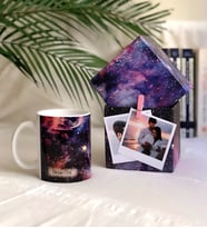 Kişiye Özel İsimli ve Fotoğraflı Özel Kutulu Space Tasarımlı Kupa