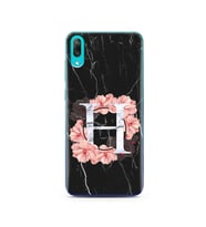 Mermer Çiçekli Harf Tasarım Süper Şeffaf Silikon Telefon Kılıfı Huawei Y7 Pro 20