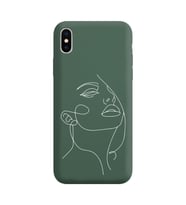 Iphone Xs Çizgi Tasarımlı Koyu Yeşil Lansman Telefon Kılıfı