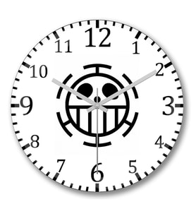 Trafalgar's Flag One Piece Duvar Saati Bombeli Gercek Cam